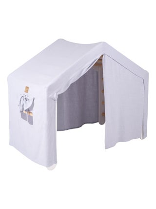 Grande Maison avec échelle pliable pour enfants. Bois, Lin, Coton, Maison, Échelle