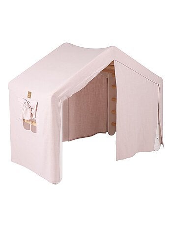 Grande Maison avec échelle pliable pour enfants. Bois, Lin, Coton, Maison, Échelle
