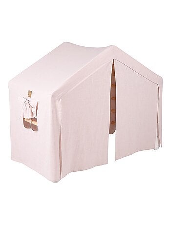 Grande Maison avec échelle pliable pour enfants. Bois, Lin, Coton, Maison, Échelle