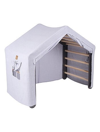 Grande Maison avec échelle pliable pour enfants. Bois, Lin, Coton, Maison, Échelle
