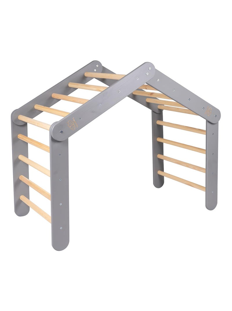 Grande Maison avec échelle pliable pour enfants. Bois, Lin, Coton, Maison, Échelle Gris - Kiabi