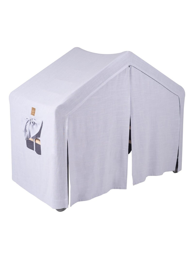 Grande Maison avec échelle pliable pour enfants. Bois, Lin, Coton, Maison, Échelle Gris - Kiabi