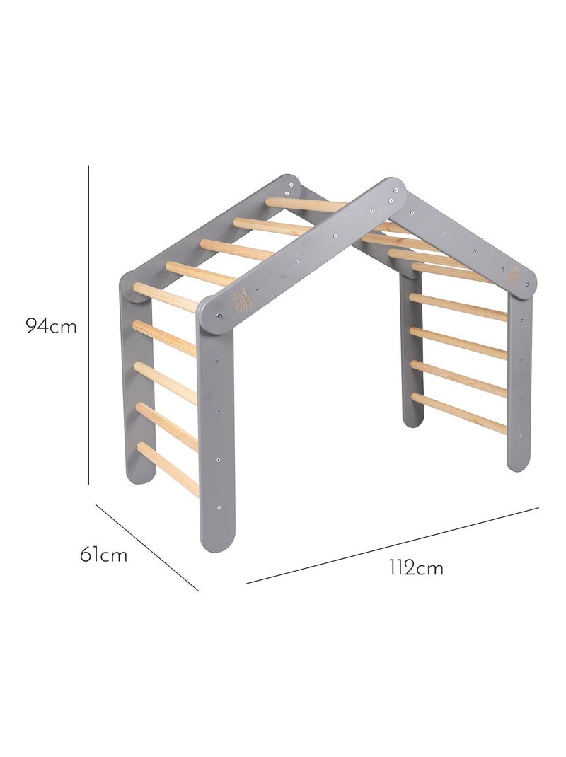 Grande Maison avec échelle pliable pour enfants. Bois, Lin, Coton, Maison, Échelle Gris - Kiabi