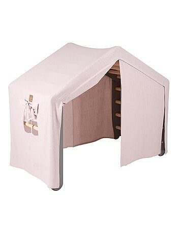 Grande Maison avec échelle pliable pour enfants. Bois, Lin, Coton, Maison, Échelle