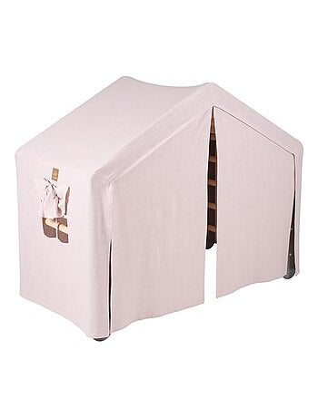 Grande Maison avec échelle pliable pour enfants. Bois, Lin, Coton, Maison, Échelle