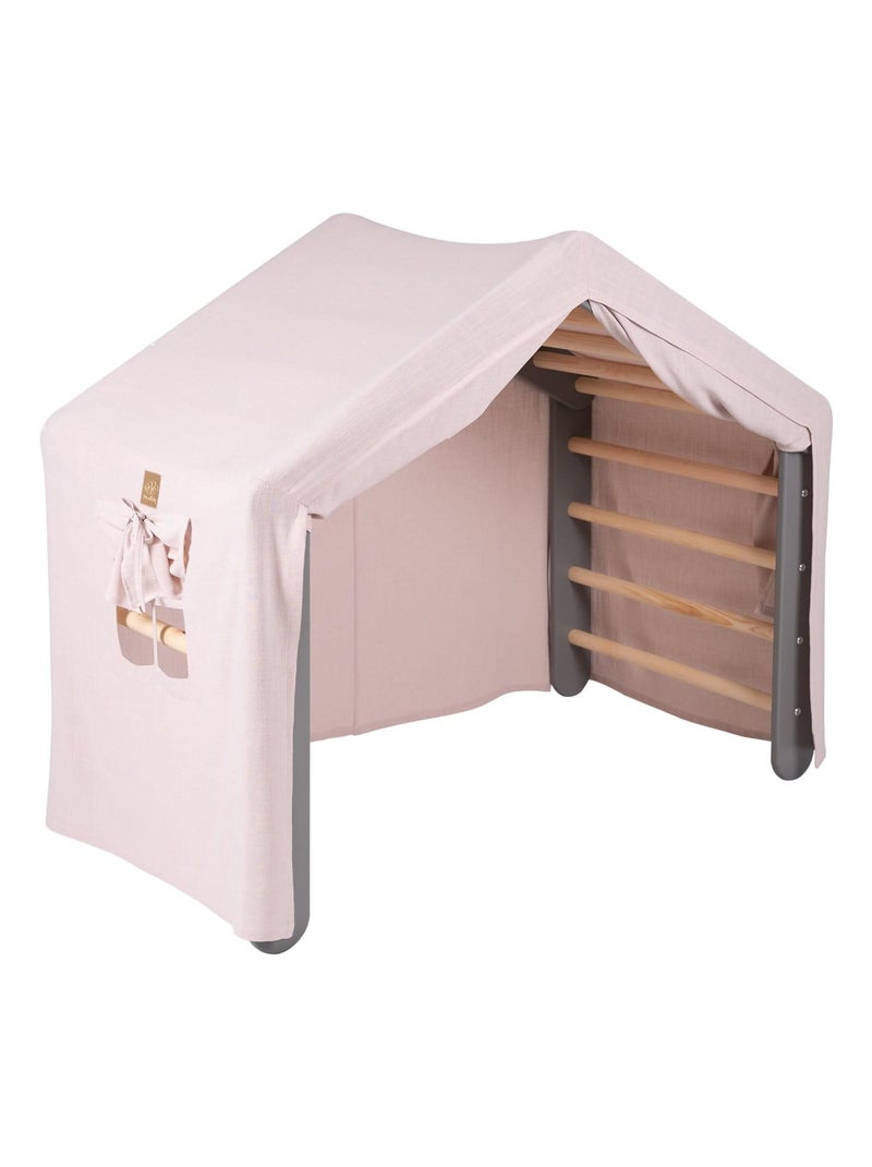 Grande Maison avec échelle pliable pour enfants. Bois, Lin, Coton, Maison, Échelle Gris - Kiabi