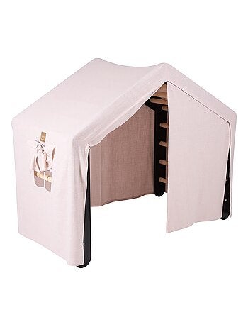 Grande Maison avec échelle pliable pour enfants. Bois, Lin, Coton, Maison, Échelle