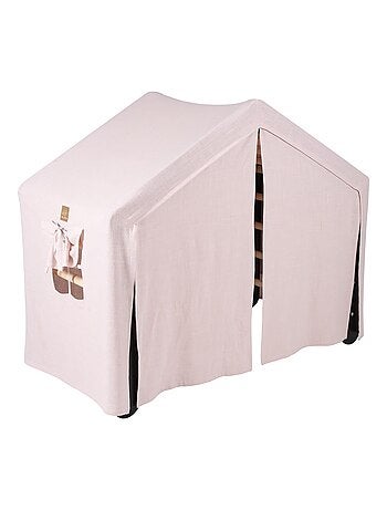 Grande Maison avec échelle pliable pour enfants. Bois, Lin, Coton, Maison, Échelle