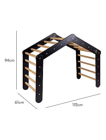 Grande Maison avec échelle pliable pour enfants. Bois, Lin, Coton, Maison, Échelle