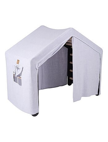 Grande Maison avec échelle pliable pour enfants. Bois, Lin, Coton, Maison, Échelle