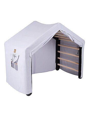 Grande Maison avec échelle pliable pour enfants. Bois, Lin, Coton, Maison, Échelle