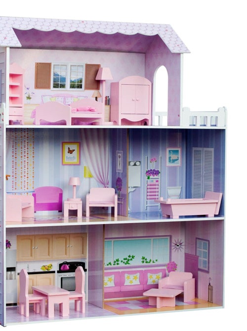 Grande Maison de poupée en bois 13 accessoires enfant - Kiabi Grande Maison de poupée en bois 13 accessoires enfant - Kiabi