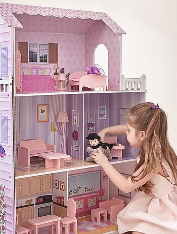 Grande Maison de poupée en bois Rose 13 accessoires enfant Olivia's Little World Dreamland Tiffany