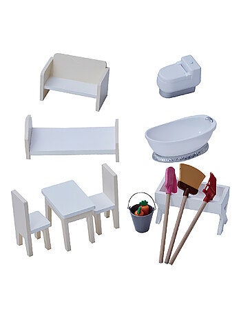 Grande maison de poupée ferme 14 accessoires meubles de poupée