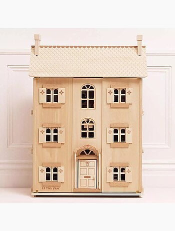 Grande maison de poupées en bois naturel