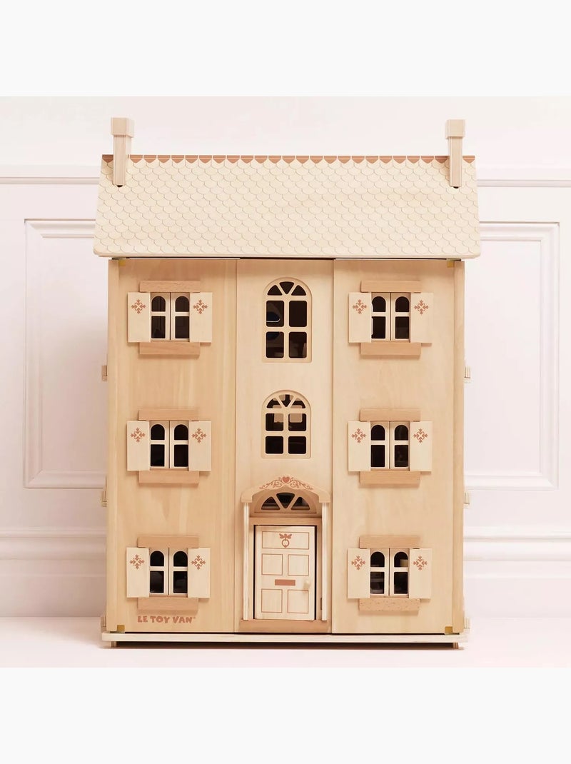 Grande maison de poupées en bois naturel Beige - Kiabi