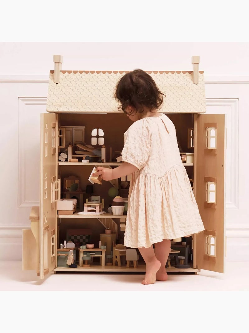 Grande maison de poupées en bois naturel Beige - Kiabi