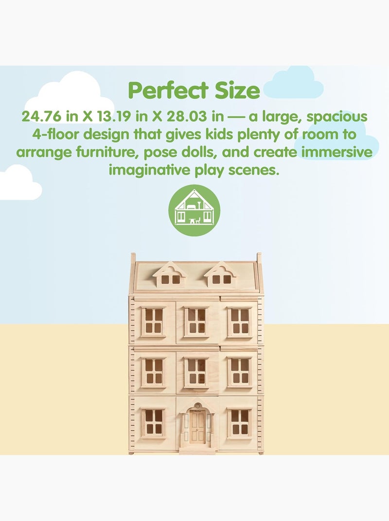 Grande maison de poupées Victorienne Beige - Kiabi