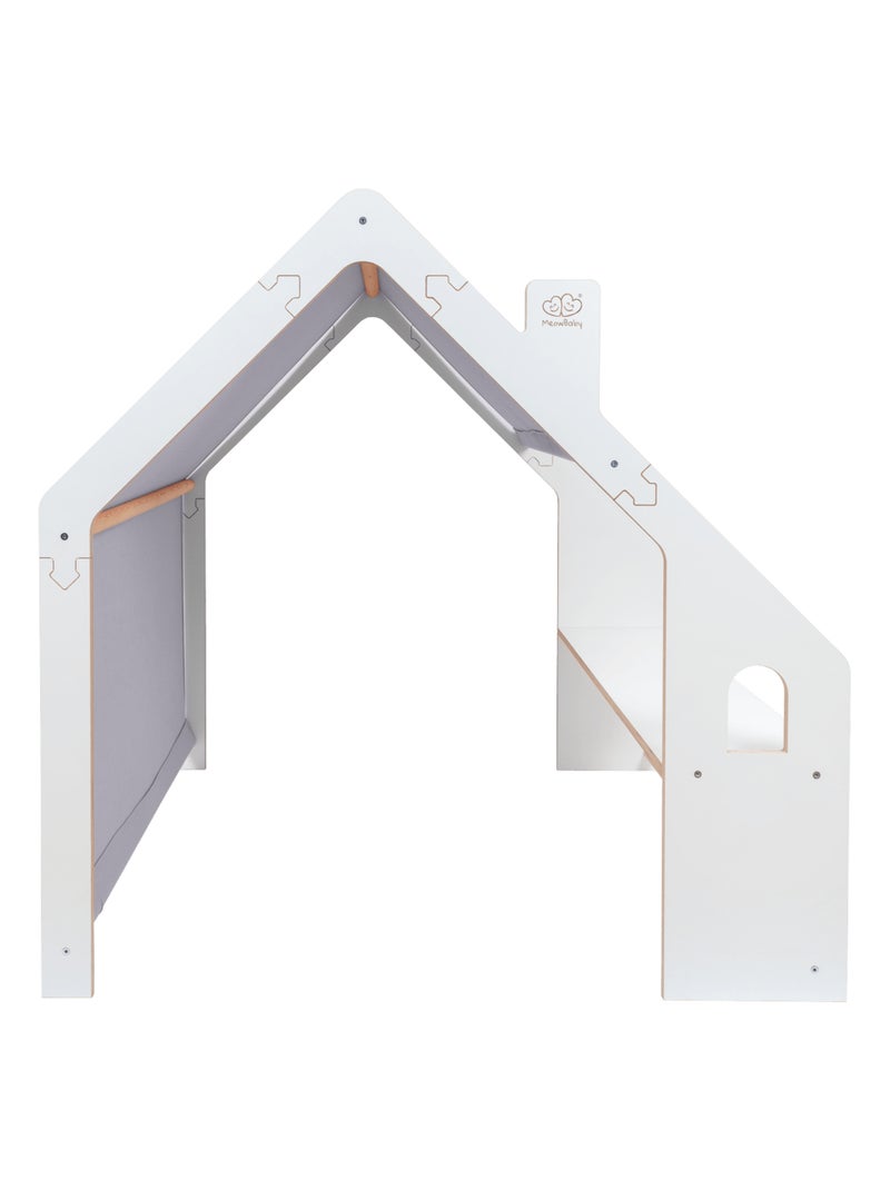 Grande maison en bois avec couvercle Blanc Bleu - Kiabi