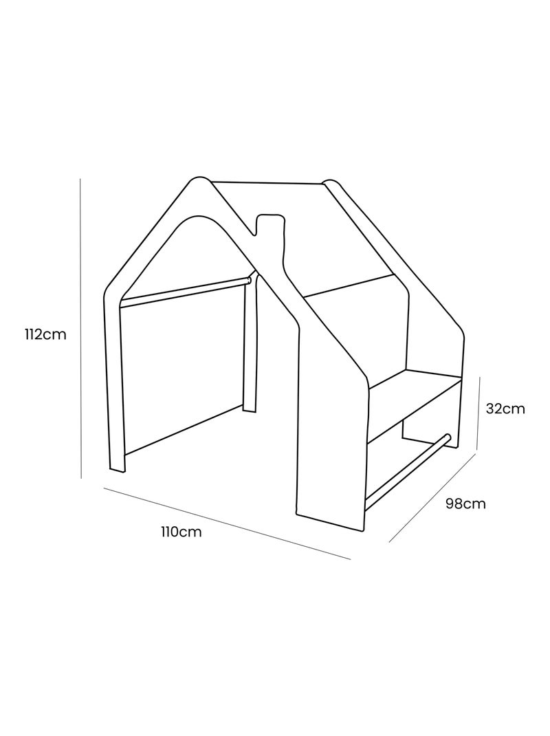 Grande maison en bois avec couvercle Blanc Bleu - Kiabi