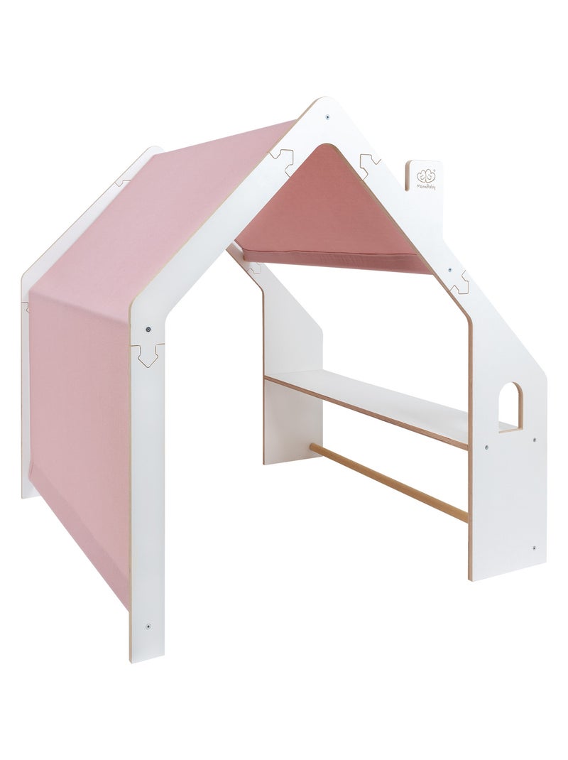 Grande maison en bois avec toit ouvrant Blanc Rose - Kiabi