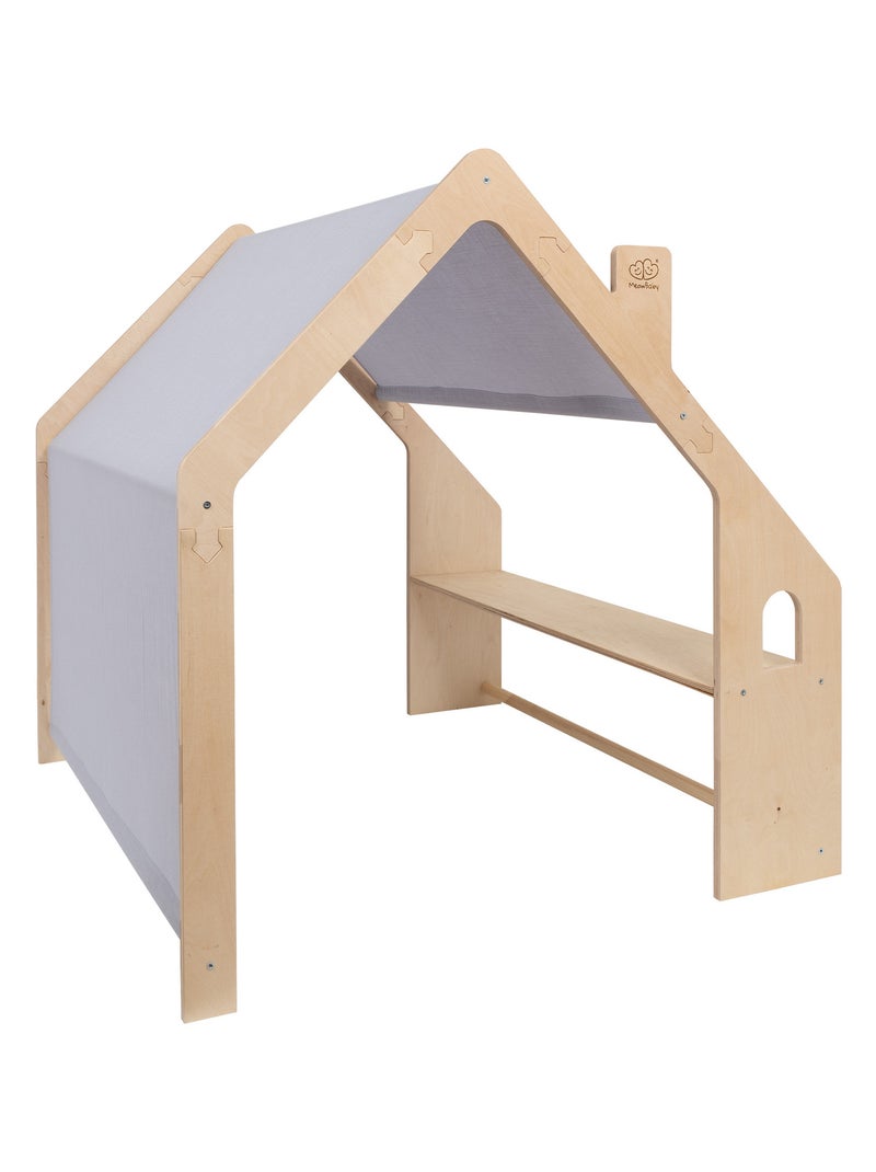 Grande maison en bois avec toit ouvrant Bleu - Kiabi