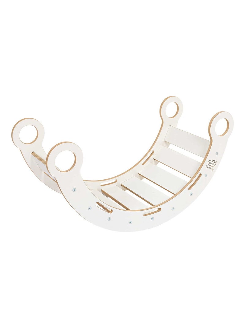 Grande Planche à Bascule pour Enfants Balance Board avec bois Ladder Blanc - Kiabi
