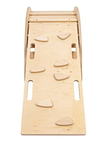 Grande Planche à Bascule pour Enfants classique en bois et échelle avec oreiller