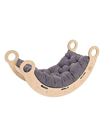 Grande Planche à Bascule pour Enfants classique en bois et échelle avec oreiller