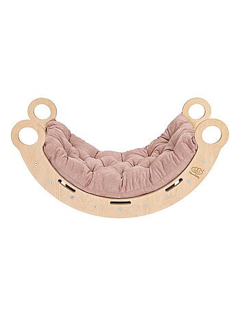 Grande Planche à Bascule pour Enfants classique en bois et échelle avec oreiller