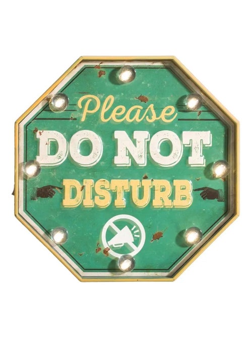 Grande plaque lumineuse en bois do not disturb - Kiabi