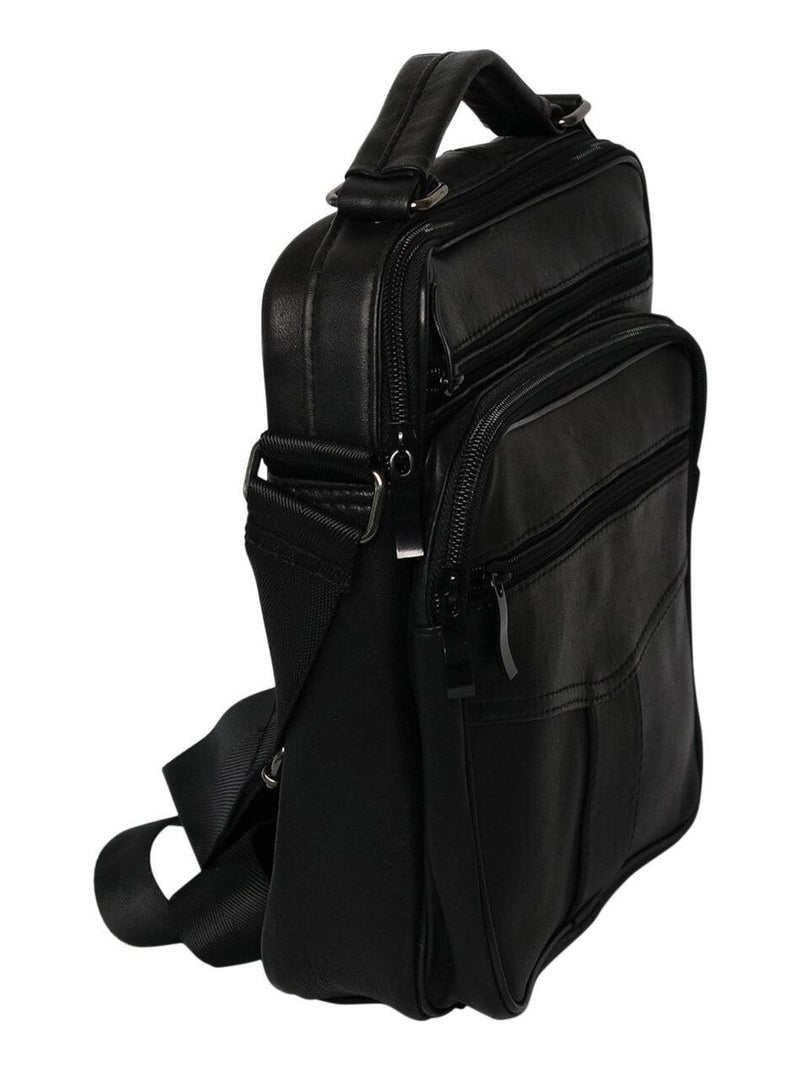Grande sacoche cuir FELIP Noir - Kiabi
