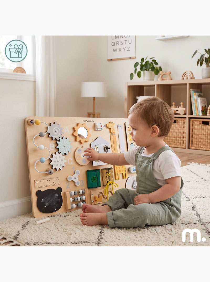 Grande table activites bois enfant busy board verrous sorter mamabrum N/A - Kiabi