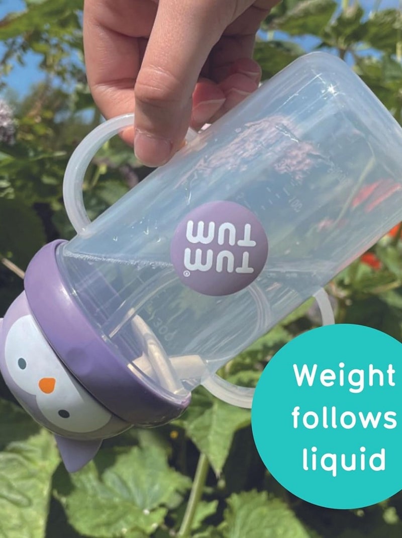 Grande Tasse anti fuite + paille lestée Chouette Violet - Kiabi