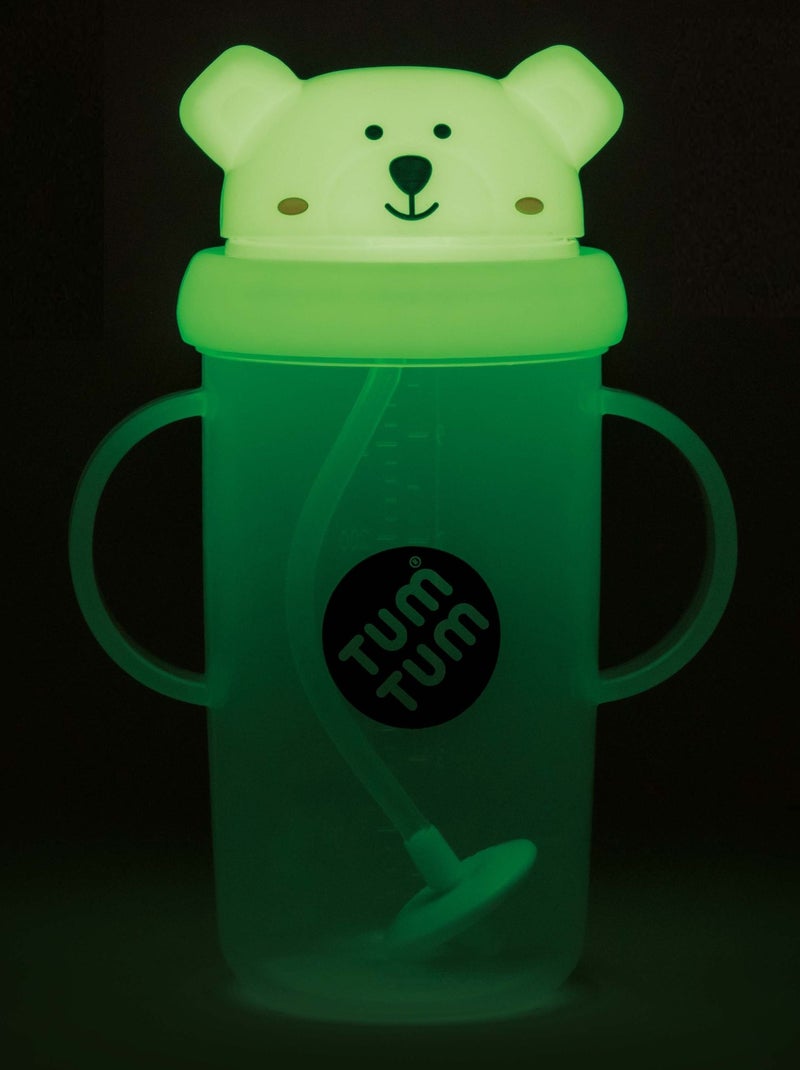 Grande Tasse anti fuite + paille lestée Ours Polaire Jaune - Kiabi