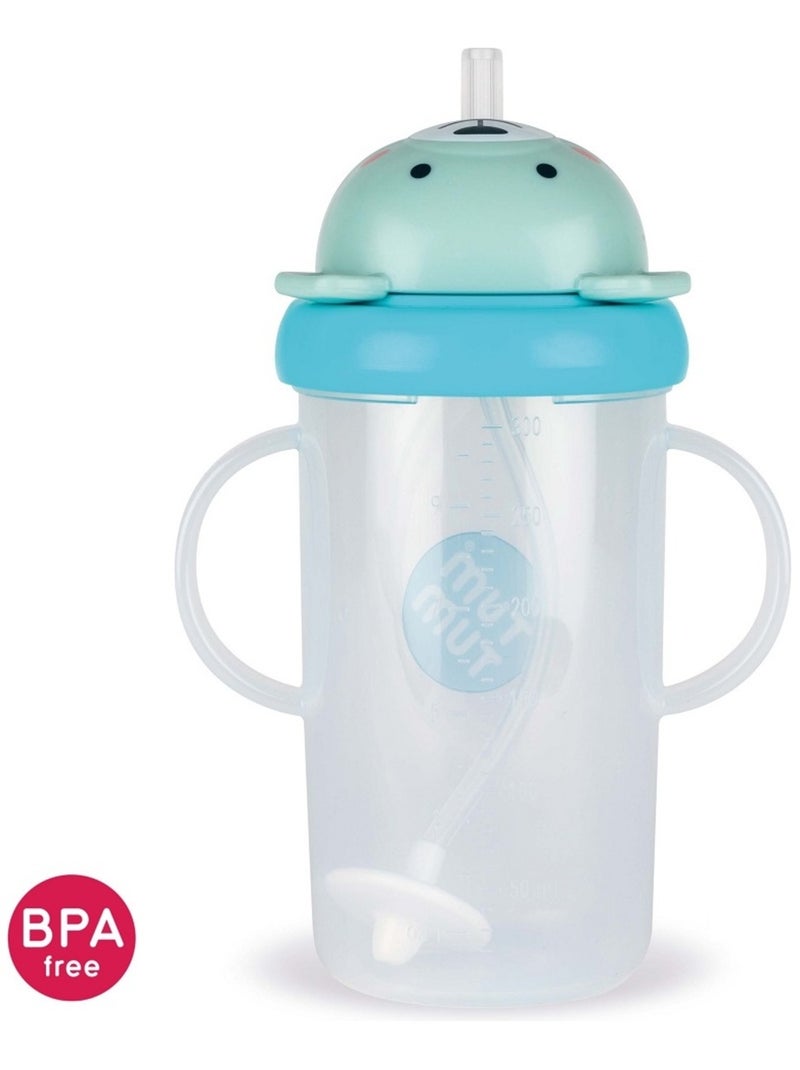 Grande Tasse anti fuite + paille lestée Ourson Bleu - Kiabi