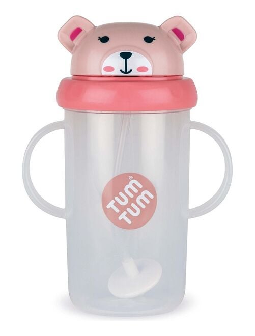 Grande Tasse anti fuite + paille lestée Ourson - Kiabi