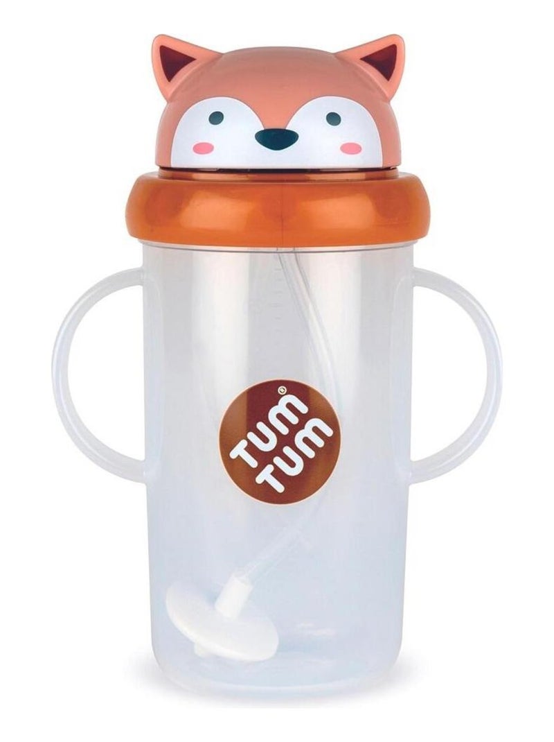 Grande Tasse anti fuite + paille lestée Renard Multicolore - Kiabi