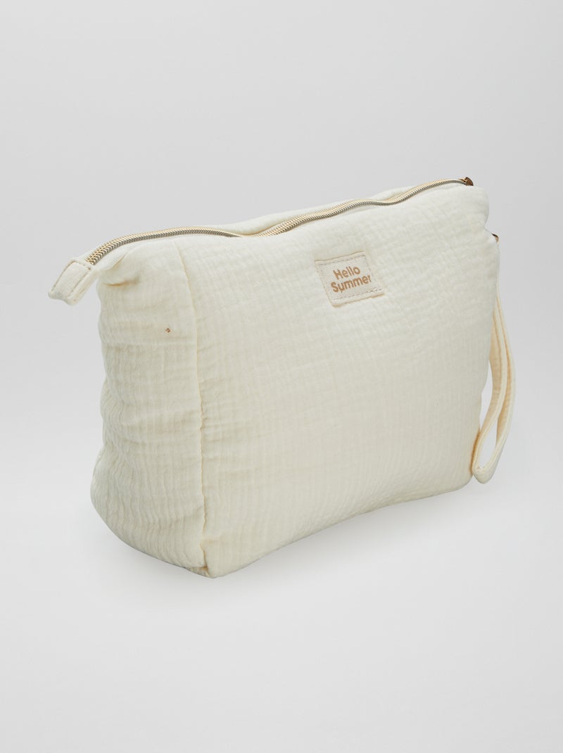 Grande trousse en gaze de coton Crème - Kiabi