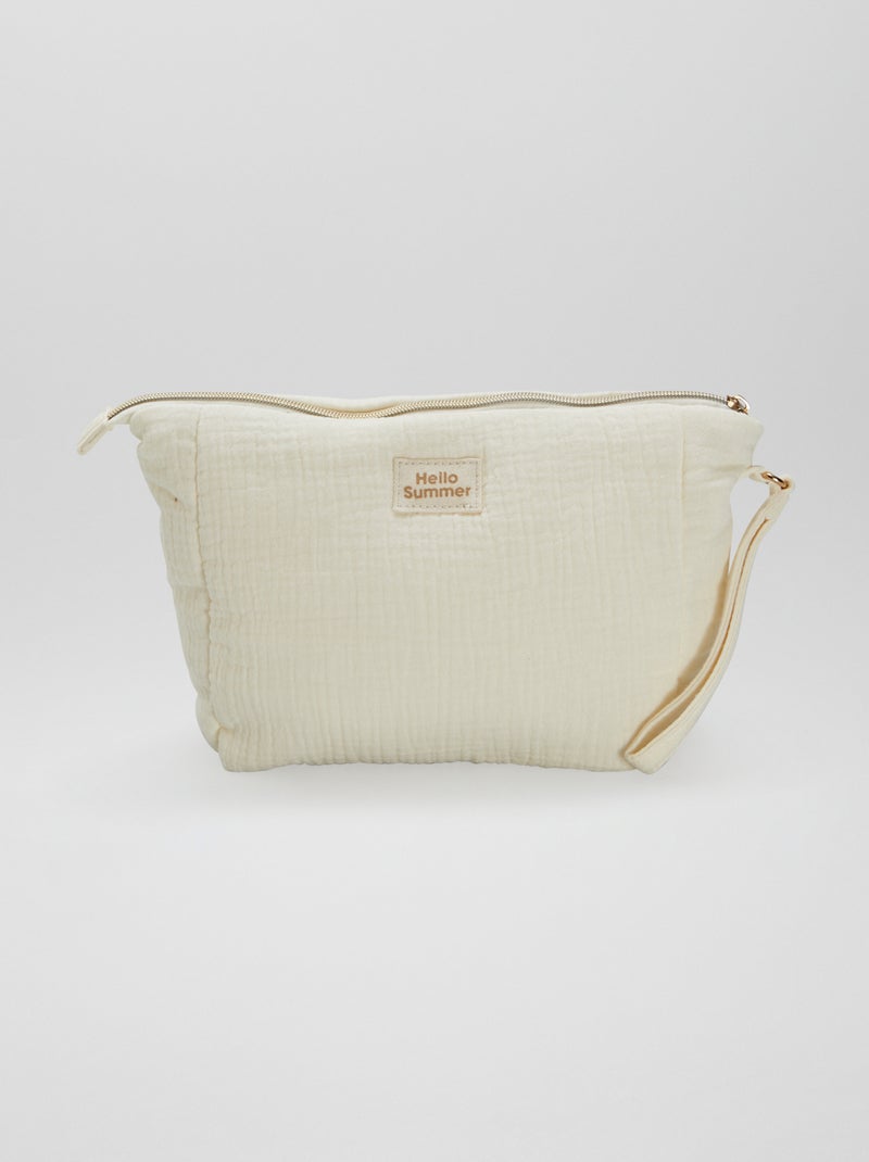 Grande trousse en gaze de coton Crème - Kiabi