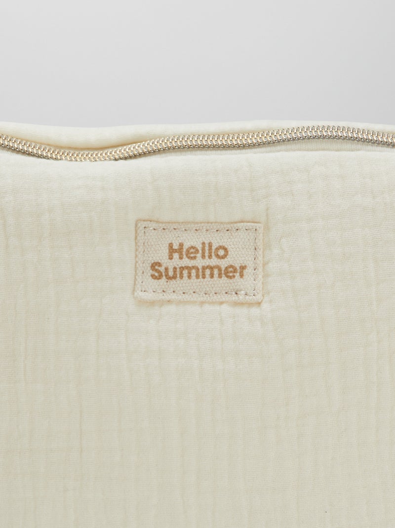 Grande trousse en gaze de coton Crème - Kiabi