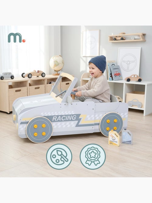 Grande voiture bois immobile imitation 111cm cockpit mecanique mamabrum - Kiabi Grande voiture bois immobile imitation 111cm cockpit mecanique mamabrum - Kiabi