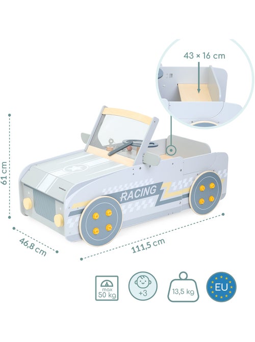 Grande voiture bois immobile imitation 111cm cockpit mecanique mamabrum - Kiabi Grande voiture bois immobile imitation 111cm cockpit mecanique mamabrum - Kiabi