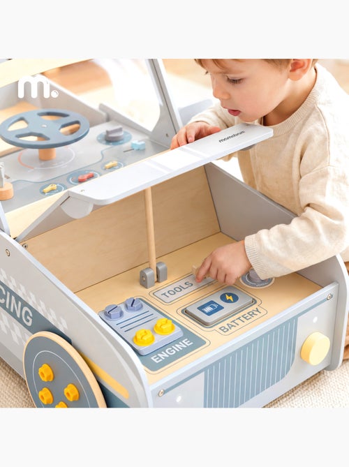 Grande voiture bois immobile imitation 111cm cockpit mecanique mamabrum - Kiabi Grande voiture bois immobile imitation 111cm cockpit mecanique mamabrum - Kiabi