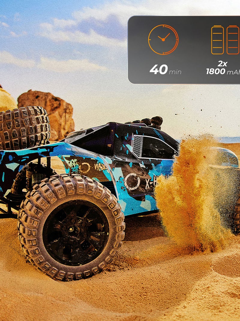 Grande voiture télécommandée OVERMAX Hooligan - Vitesse 35 km/h - Traction 4x4 - 40 min Noir Bleu Noir - Kiabi