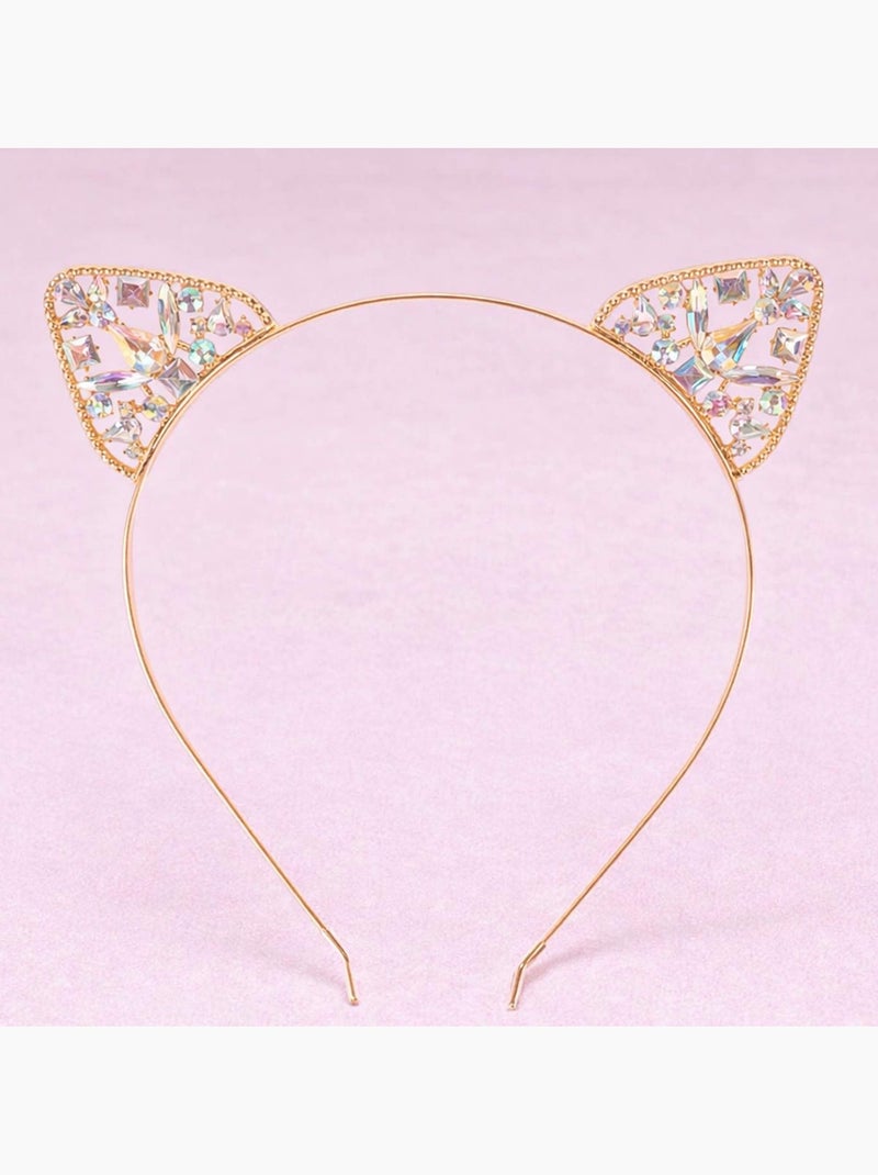 Great Pretenders | Bandeau à cheveux serre-tête chat strass Jaune - Kiabi