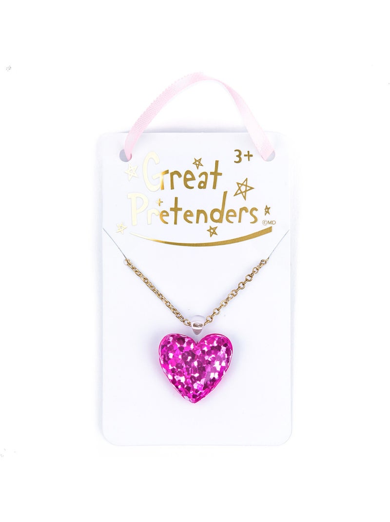 Great Pretenders | Collier enfant coeur pailleté Glitter heart Rose - Kiabi