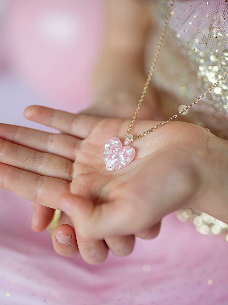 Great Pretenders | Collier enfant coeur pailleté Glitter heart Rose - Kiabi