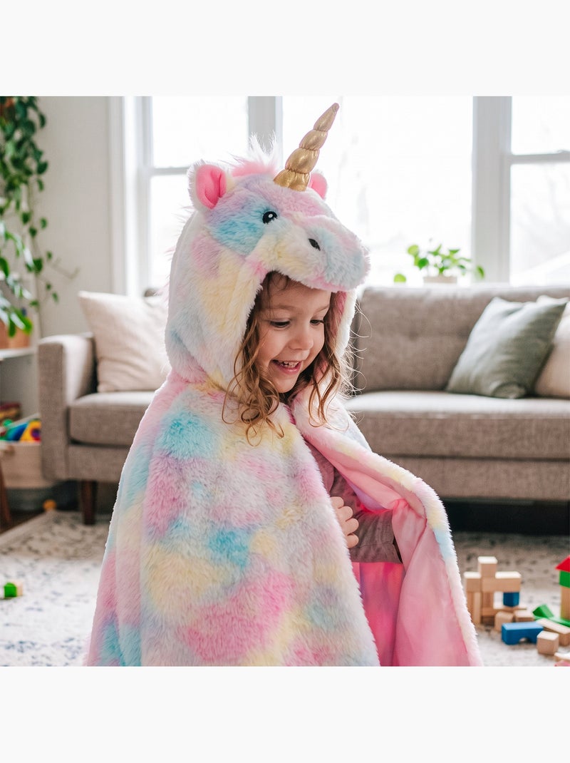 Great pretenders | déguisement enfant cape licorne arc en ciel super douce Rose - Kiabi