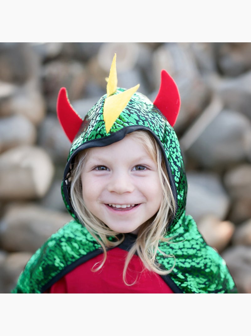 Great pretenders | déguisement enfant cape réversible chevalier dragon Vert - Kiabi